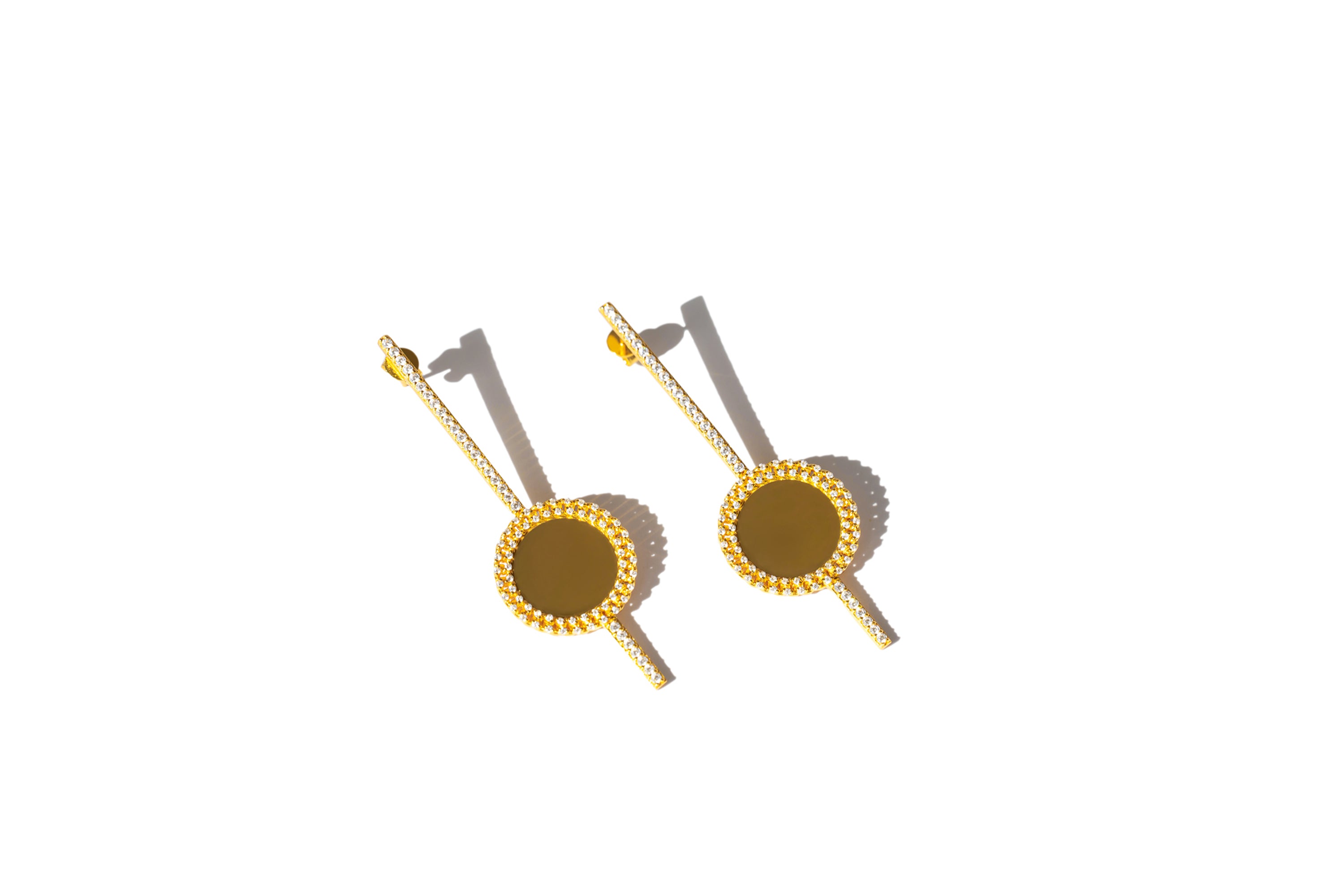 Side braid stone earrings