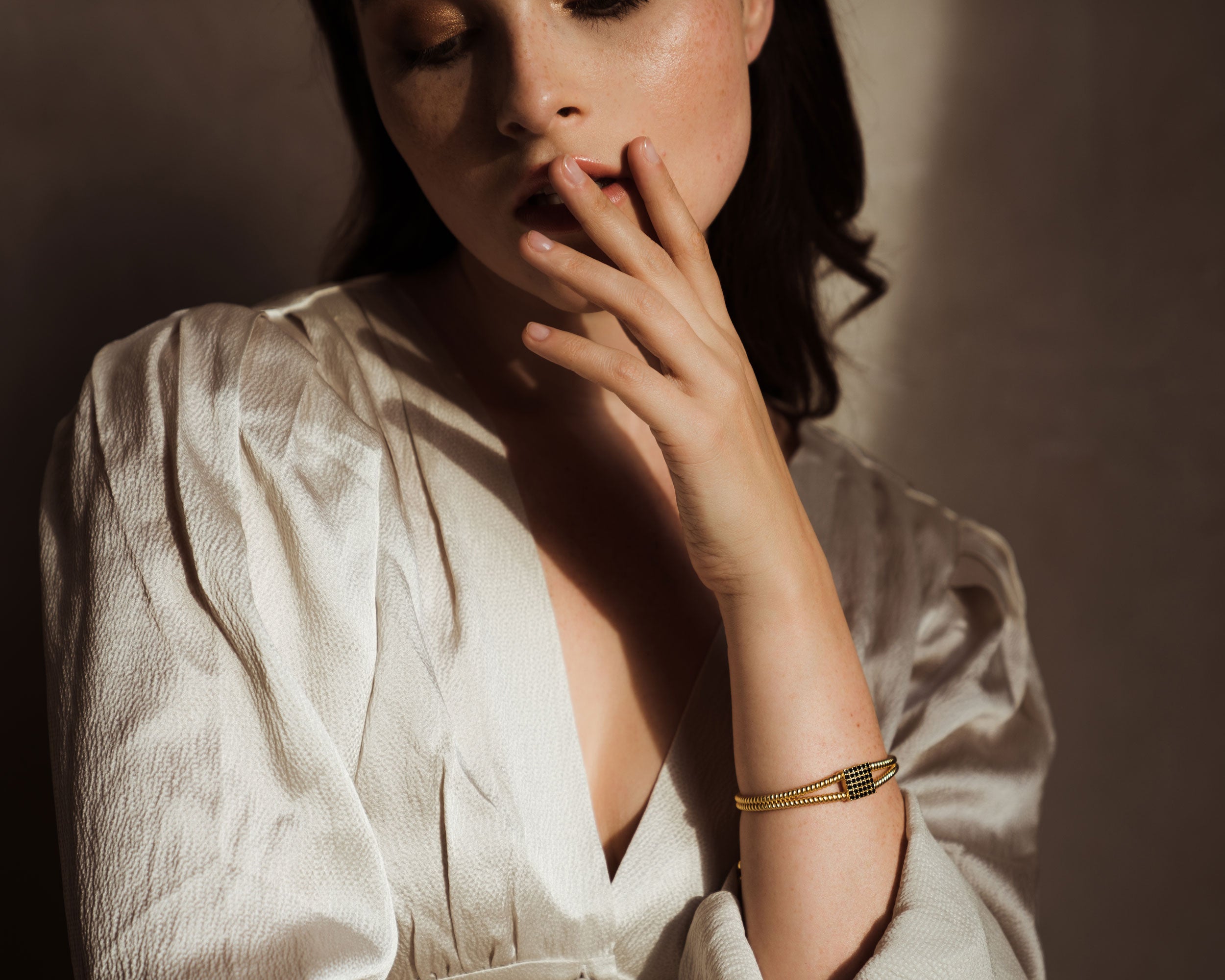 ZARUX- 20k Gold Vermeil Bracelet with black onyx