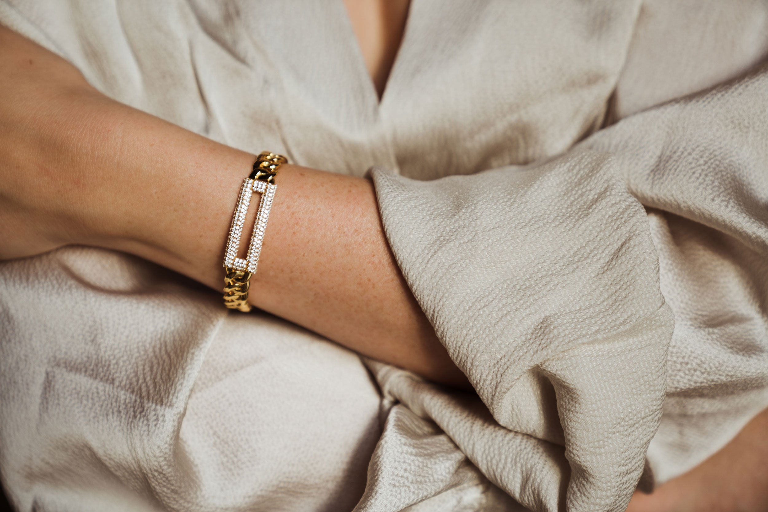 ZARUX - 20K gold vermeil bracelet with cubic zirconia