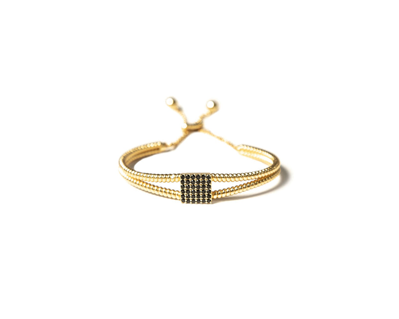 ZARUX 20k gold vermeil bracelet with black onyx