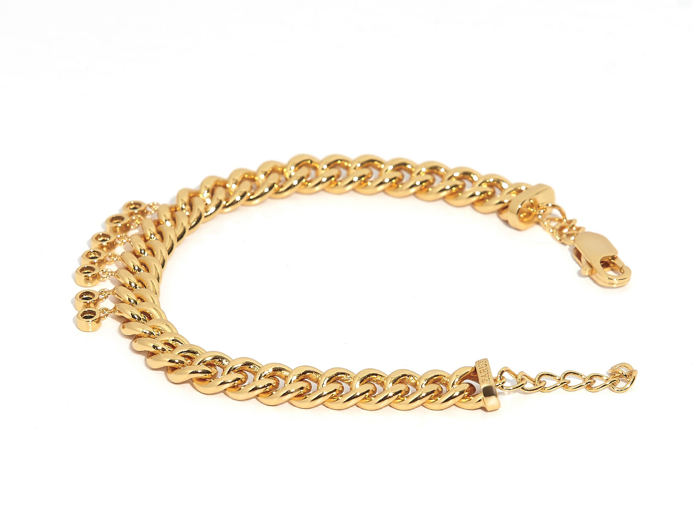 ZARUX- 20k Yellow gold vermeil bracelet with black onyx