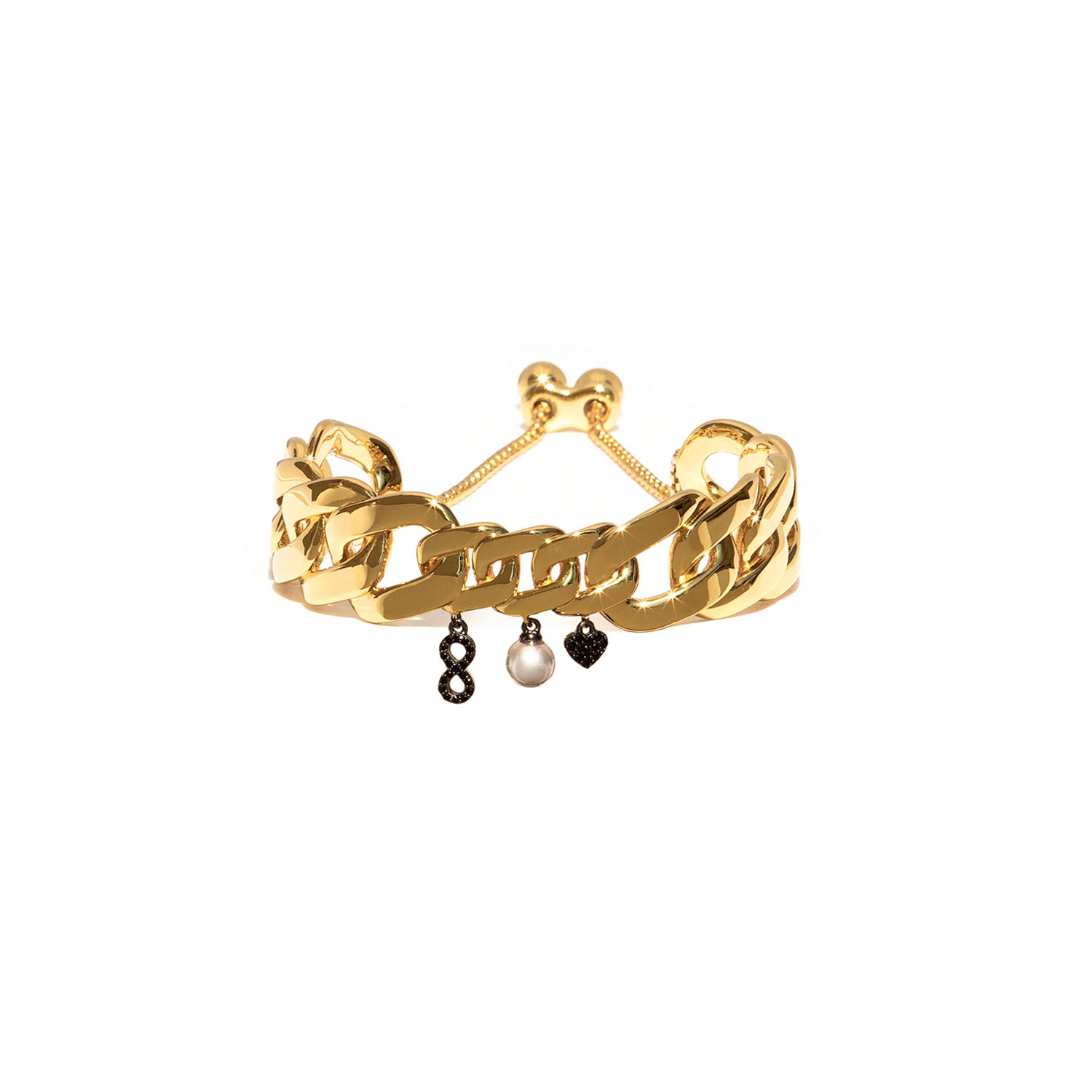 ZARUX - 20k Yellow Gold Vermeil Anklet with Black Onyx