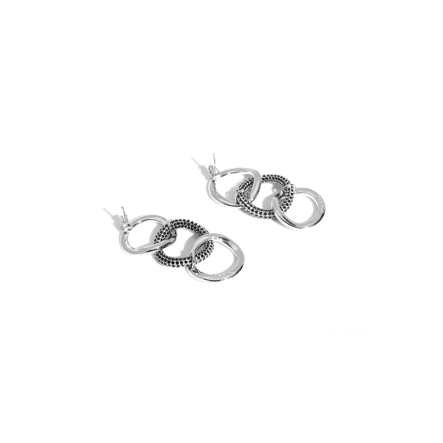 Three Hoops Earrings with Black Onyx