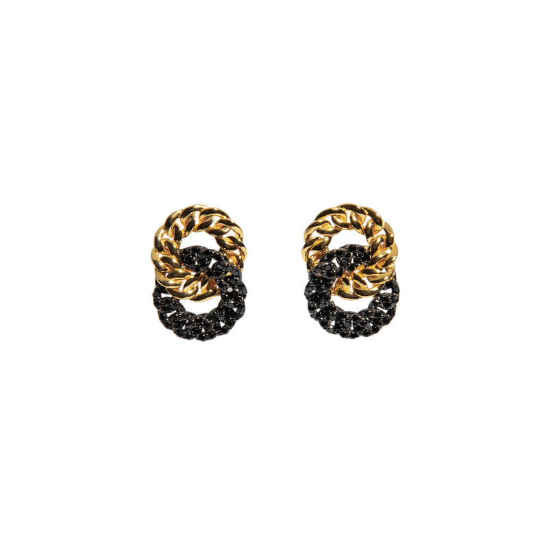 ZARUX - 20k Yellow Gold Vermeil Earrings with Black Onyx