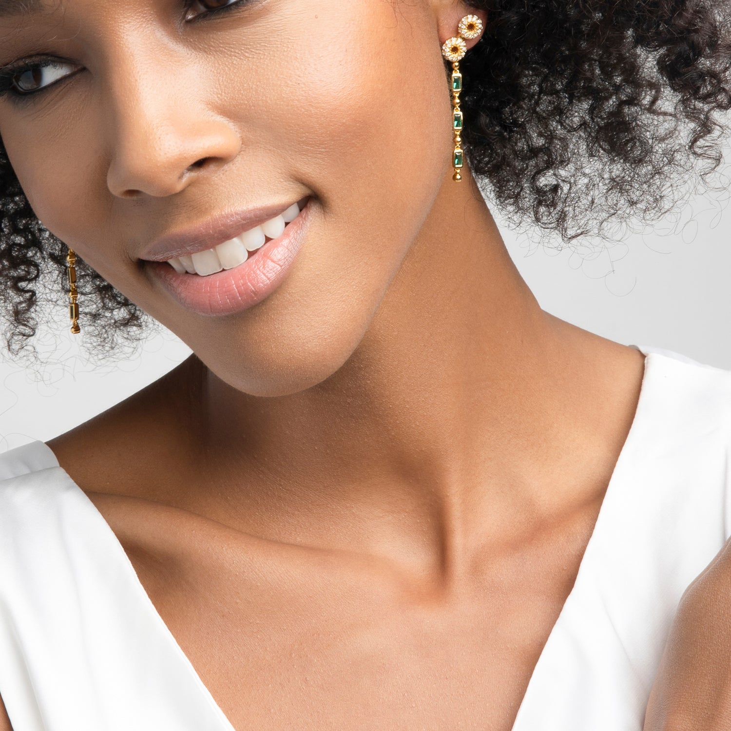 ZARUX - Green Onyx Yellow Gold Vermeil Earrings