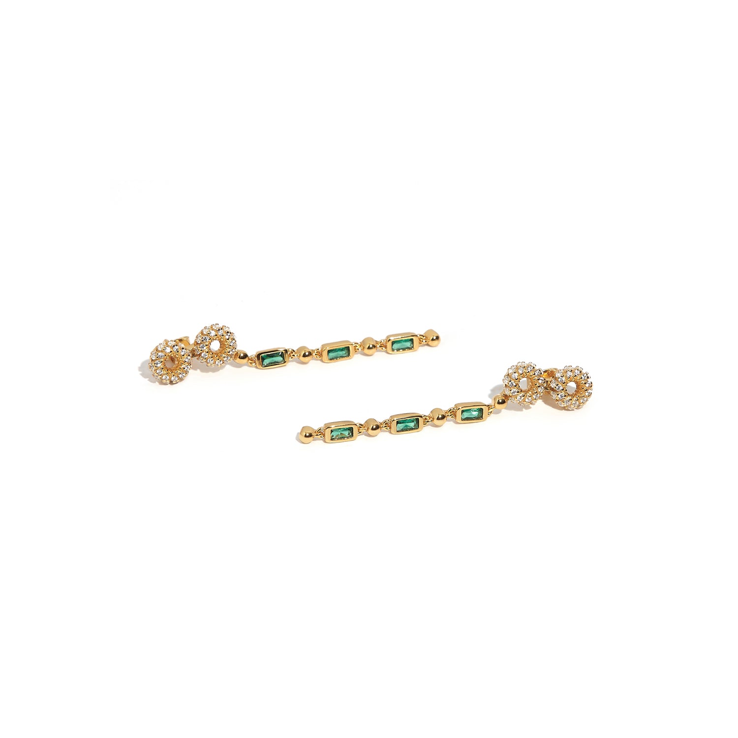ZARUX - Green Onyx Yellow Gold Vermeil Earrings