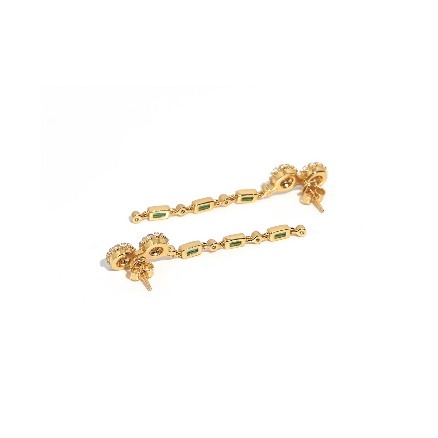 ZARUX - Green Onyx Yellow Gold Vermeil Earrings