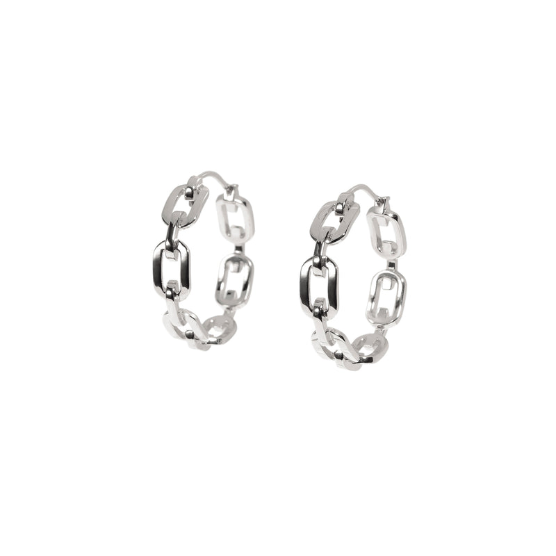 ZARUX - 18k White Gold Vermeil Hoop Earrings
