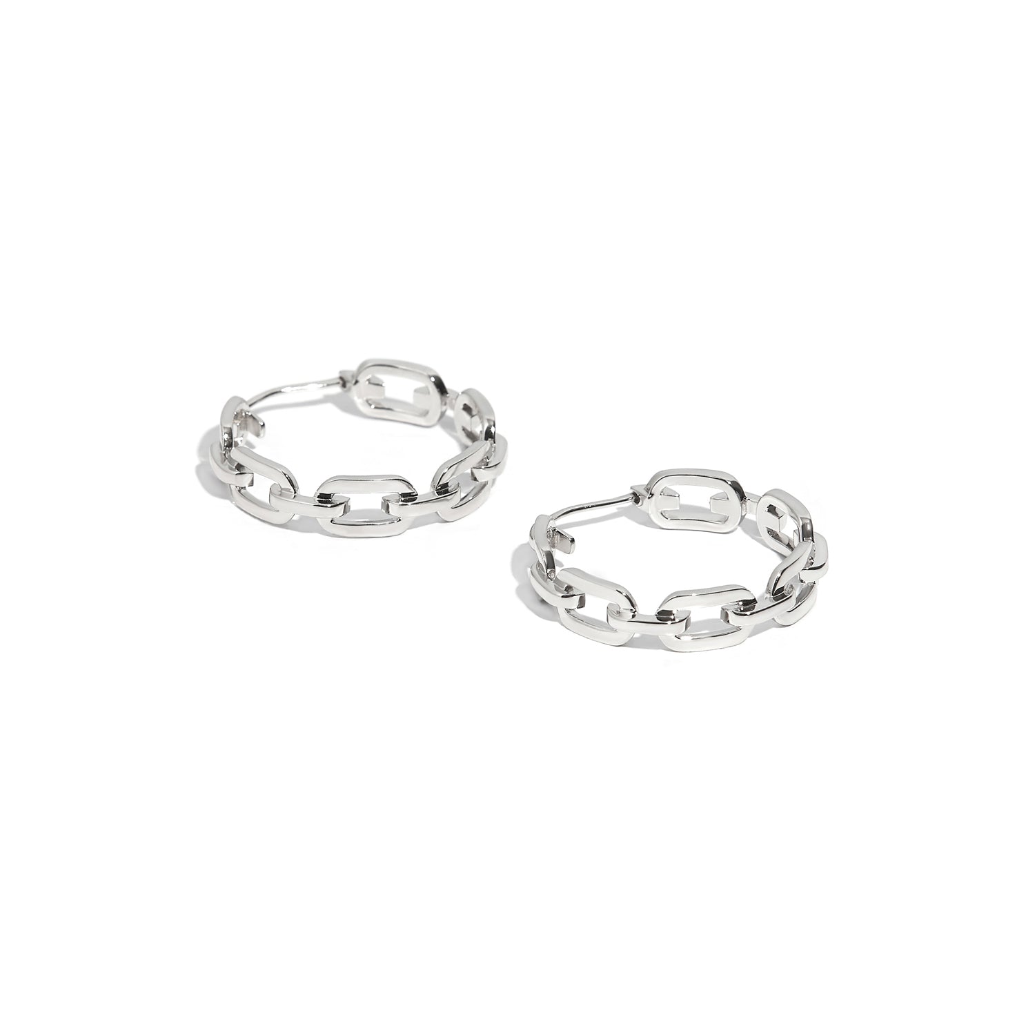 ZARUX - 18k White Gold Vermeil Hoop Earrings