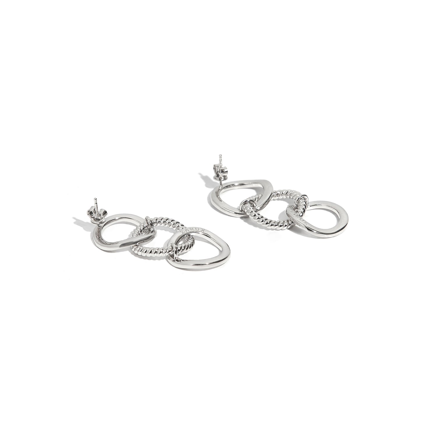 ZARUX - 18k White Gold Vermeil Hoop Earrings