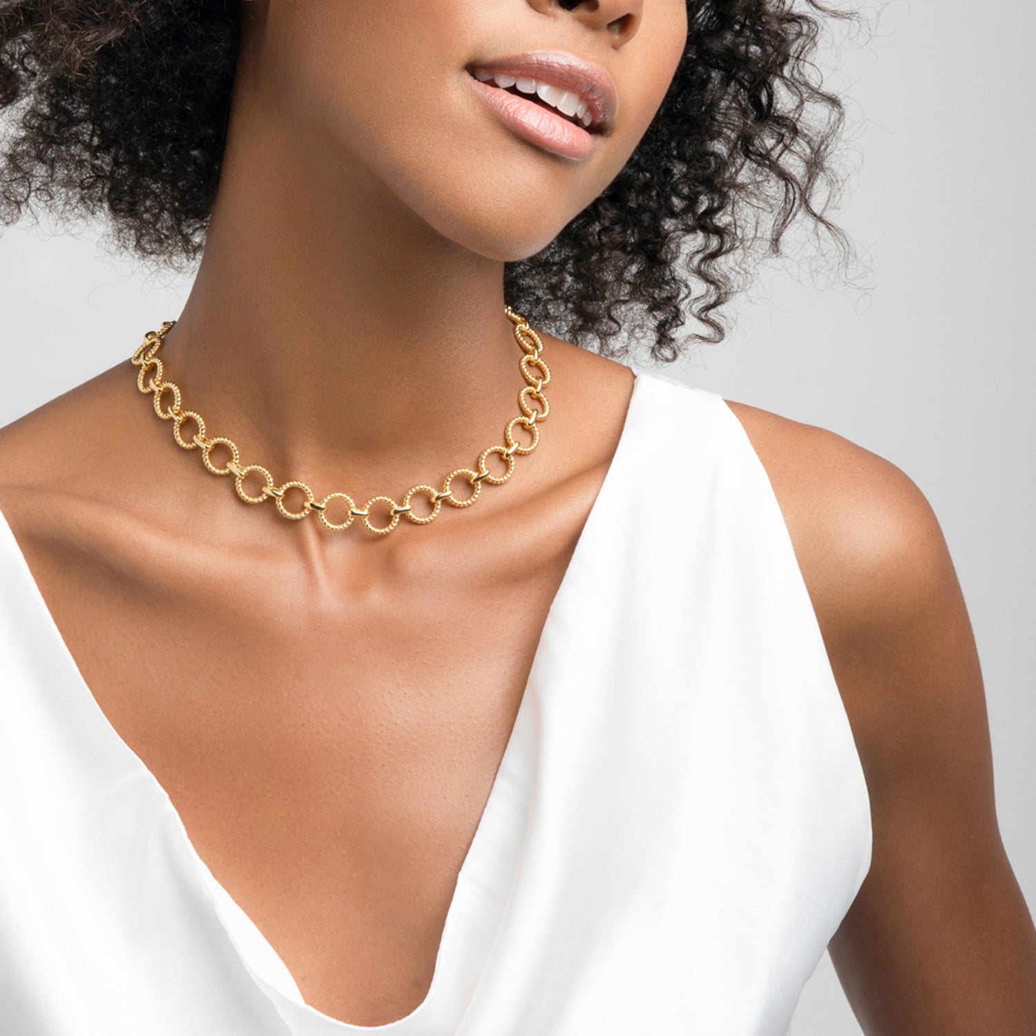 ZARUX - 20k Yellow Gold Vermeil Necklace with Black Onyx