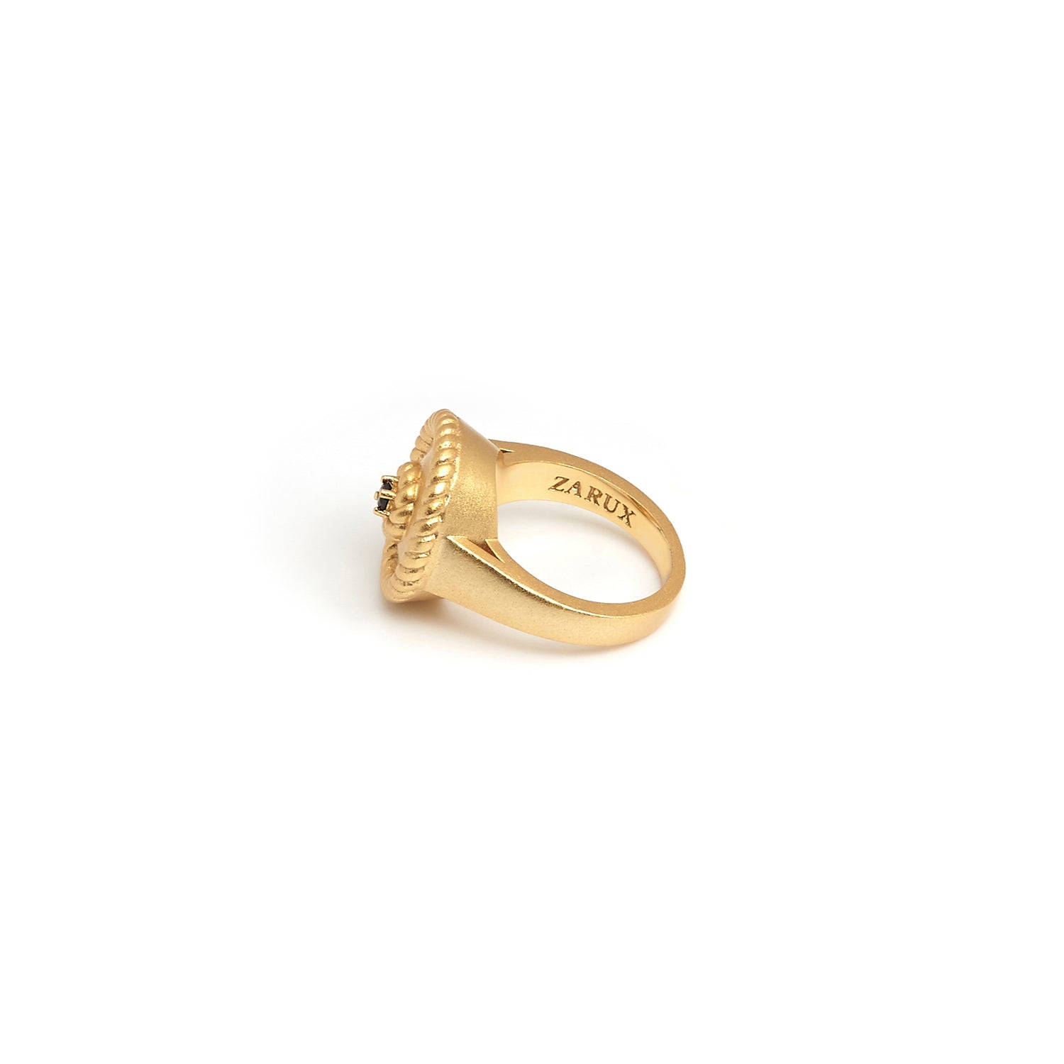 ZARUX - 20k Yellow Gold Vermeil Ring with Black Onyx