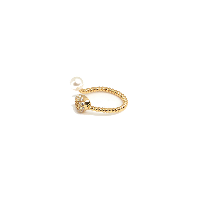 ZARUX - 20k Yellow Gold Vermeil Ring with Pearl