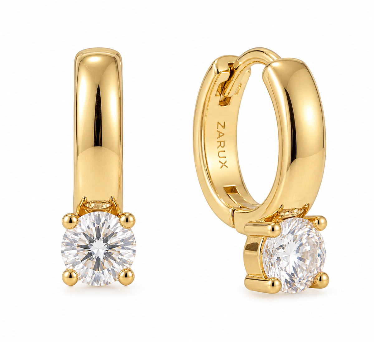Lumiere Moissanite Huggie Earrings