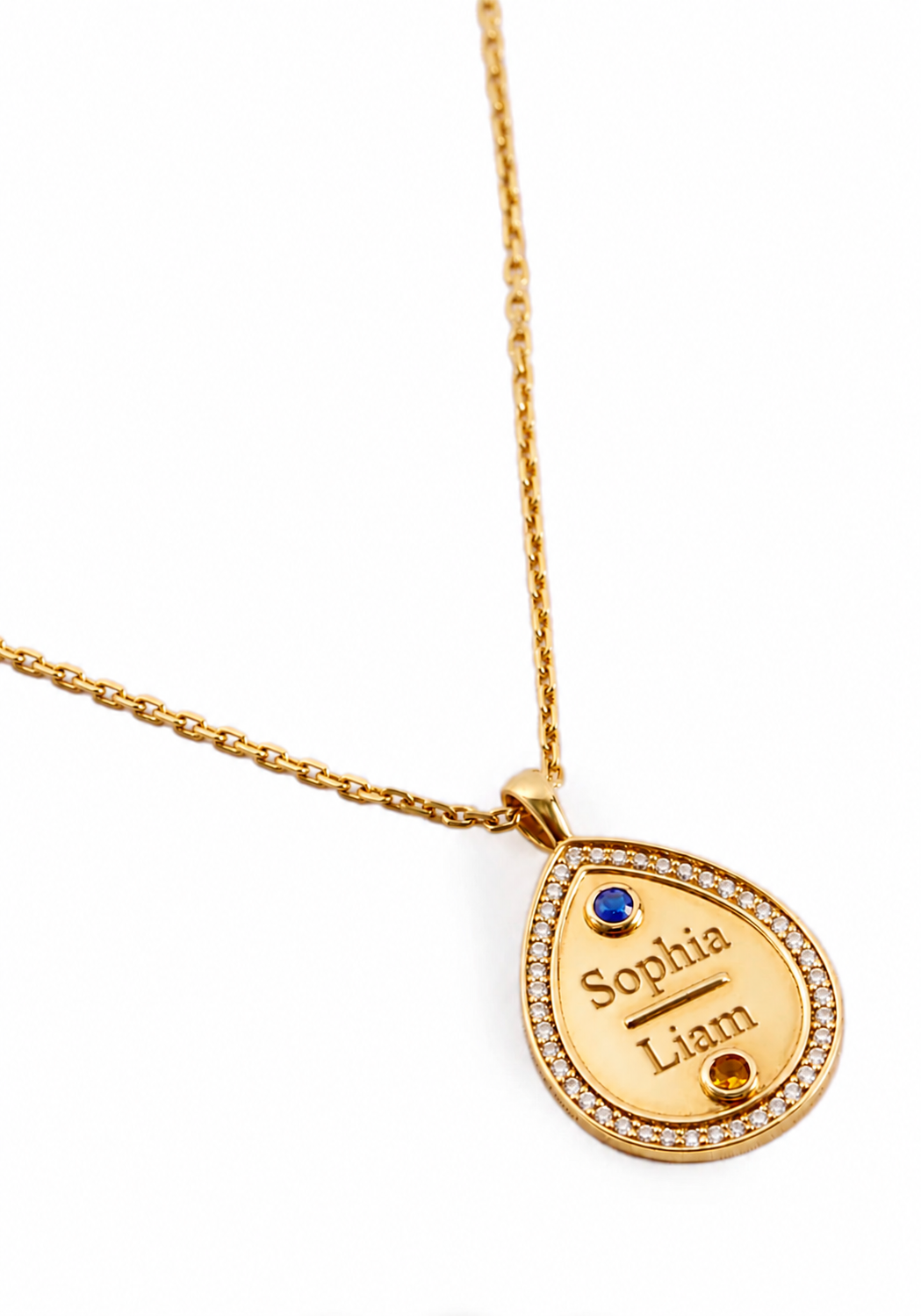 Eternal Embrace Birthstone & Name Pendant Necklace