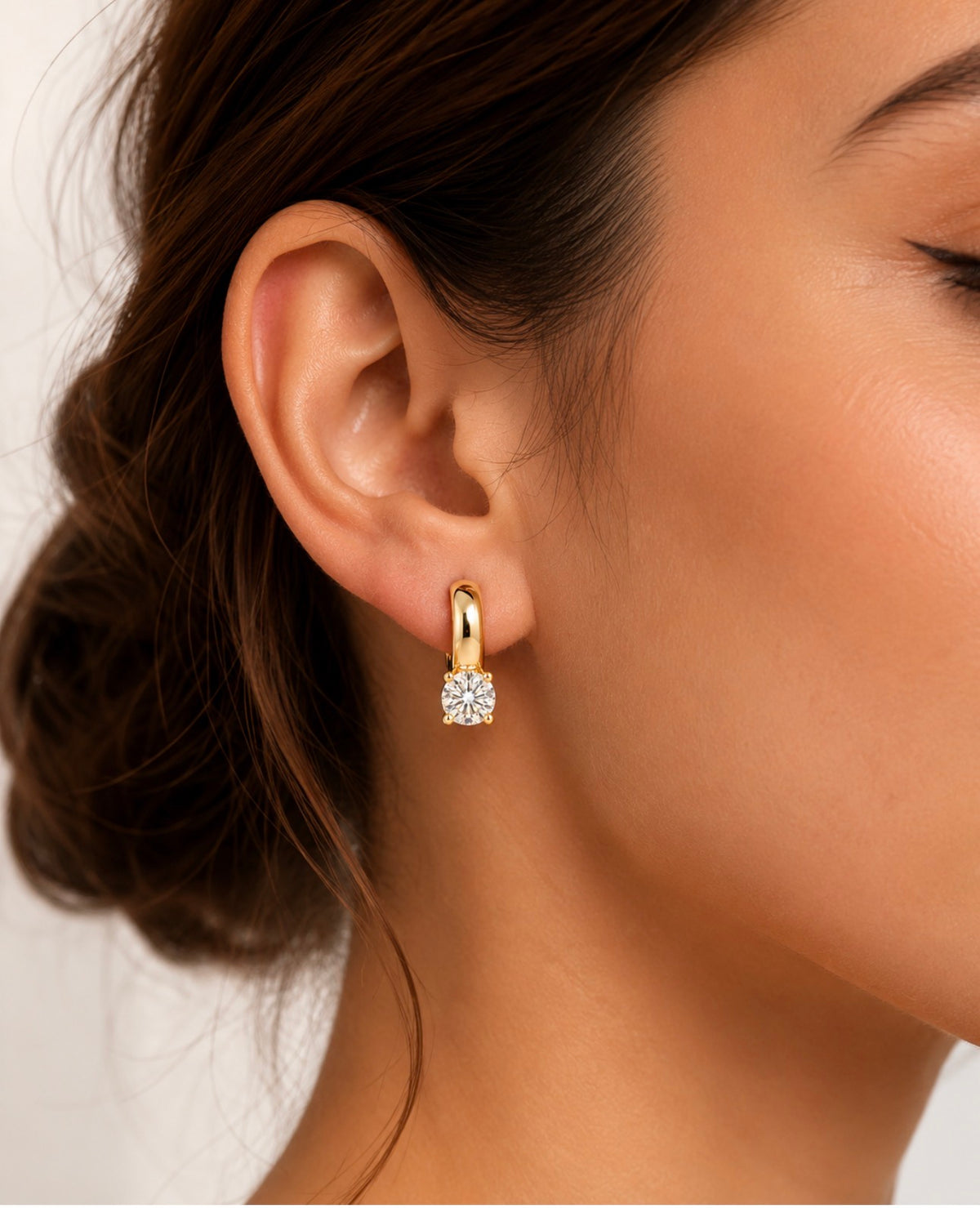 Lumiere Moissanite Huggie Earrings