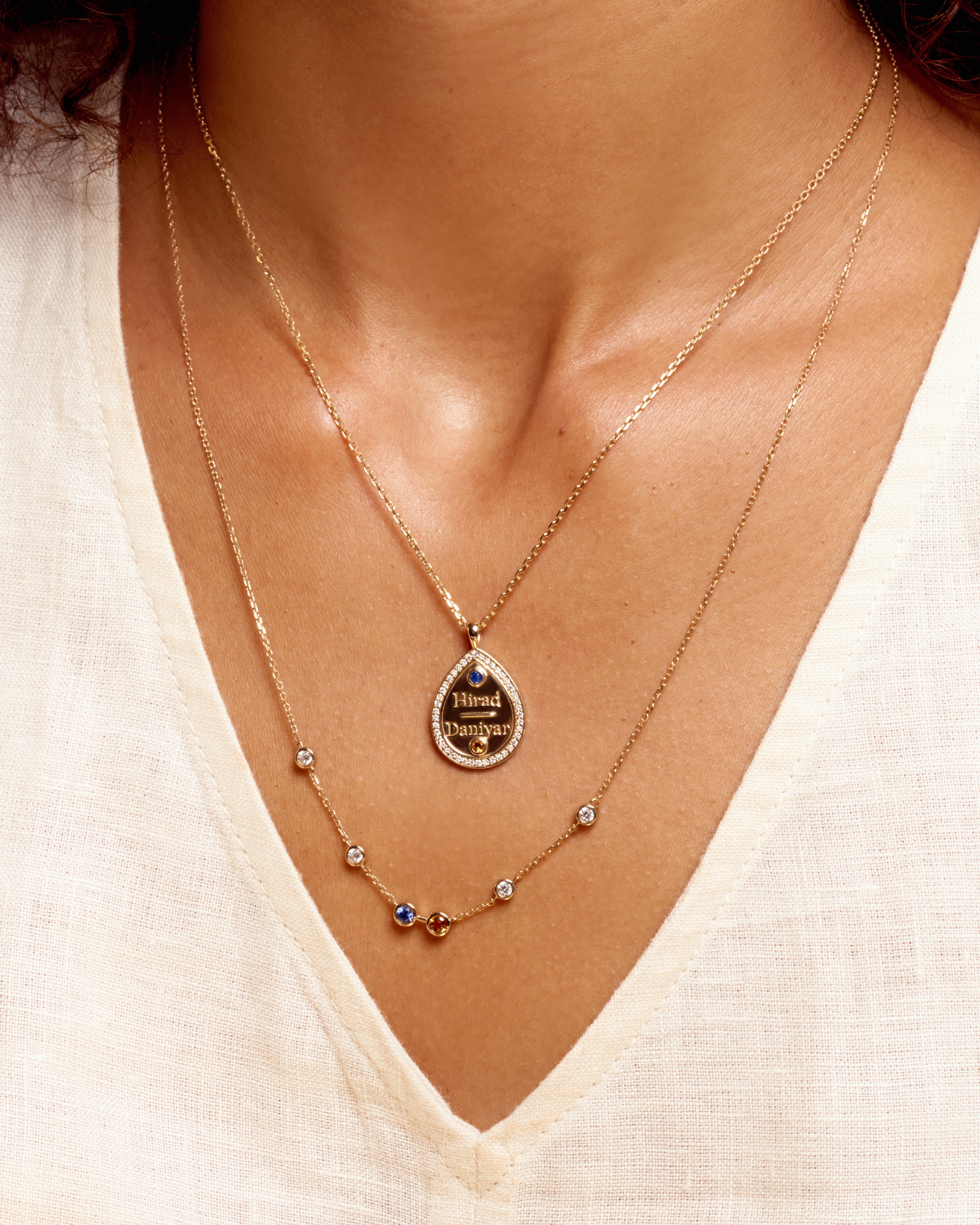 Eternal Embrace Birthstone & Name Pendant Necklace