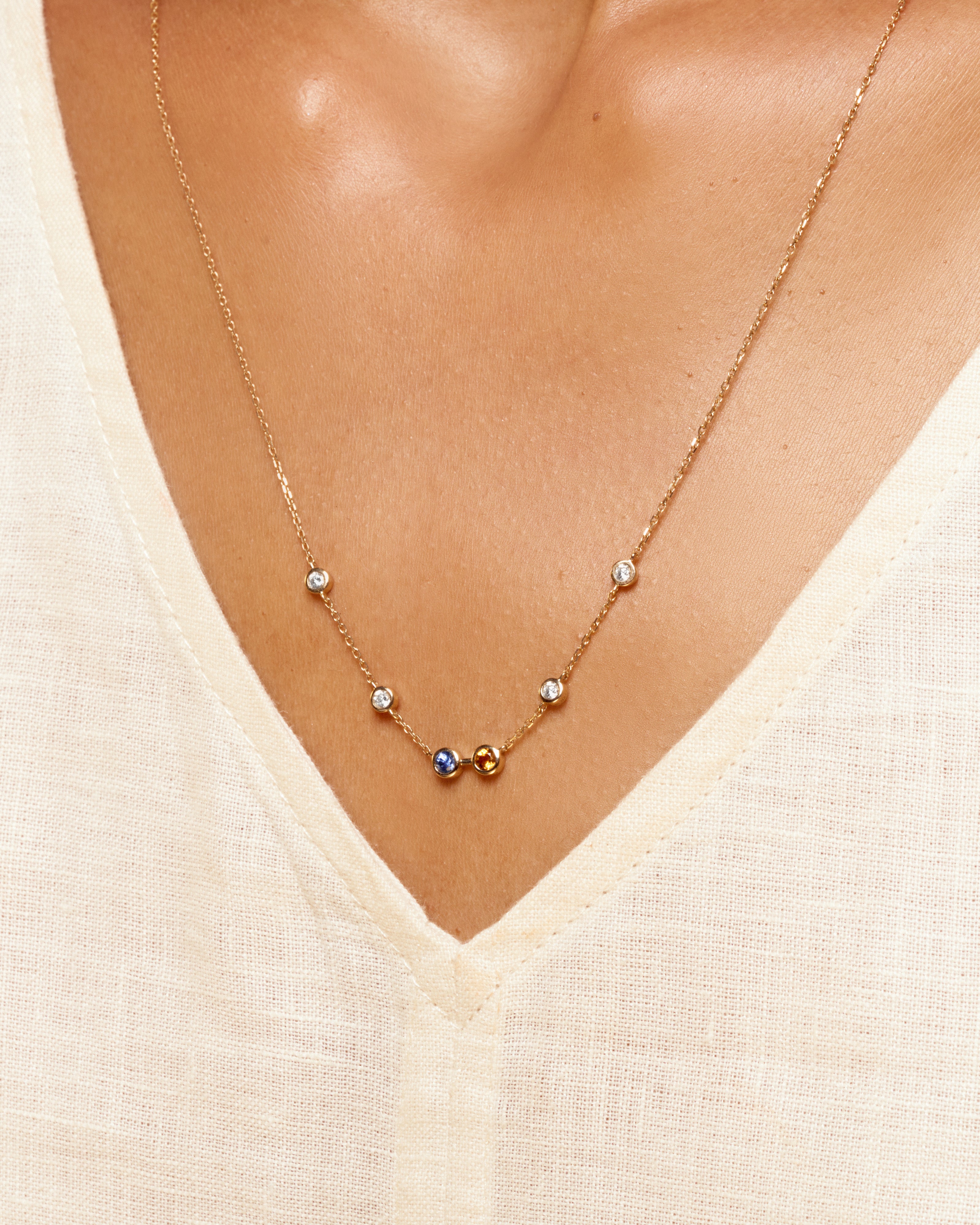 Eterna Birthstone Station Necklace