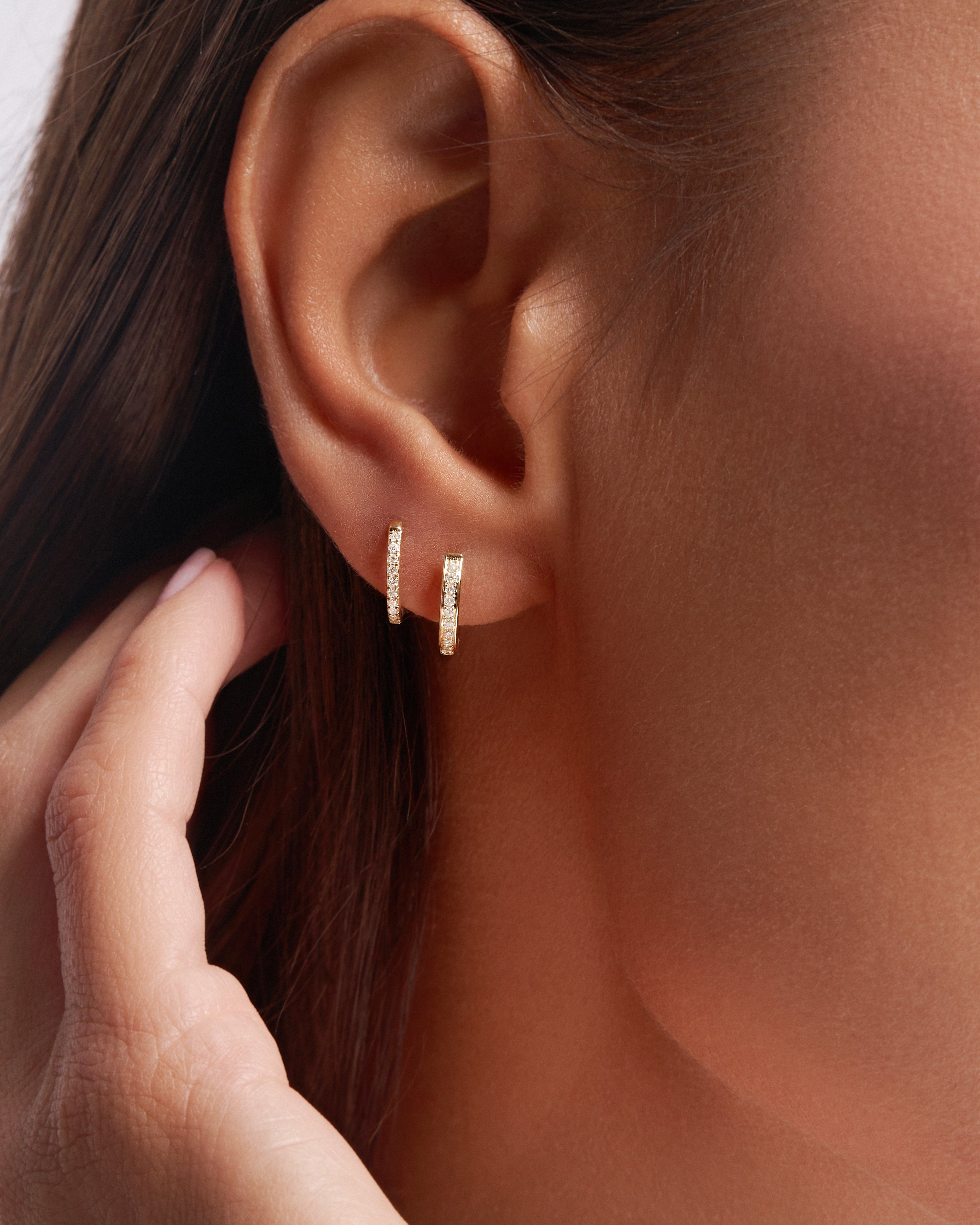 Diamond Pavé Huggie Hoops