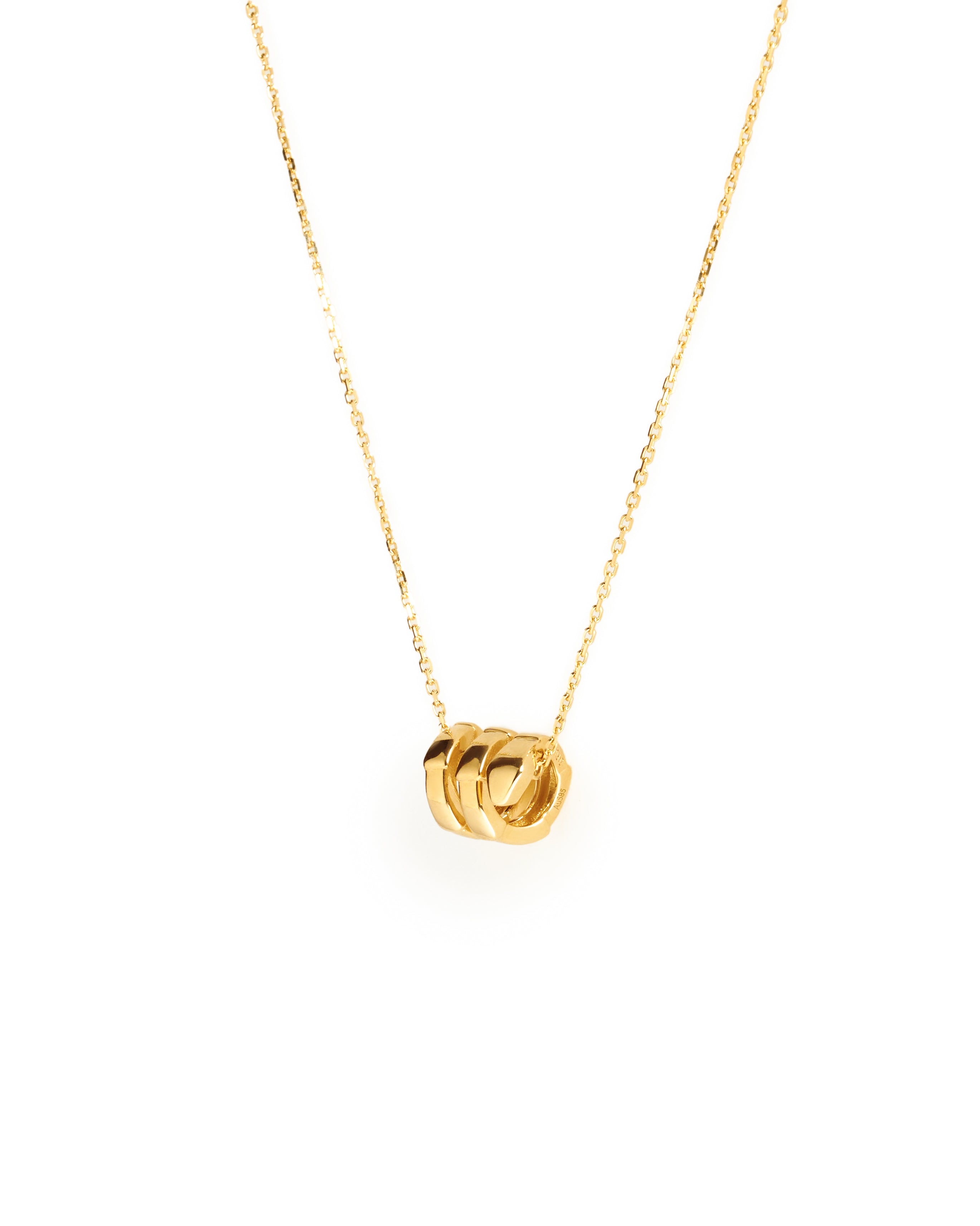 Elegant Gold Barrel Pendant Necklace