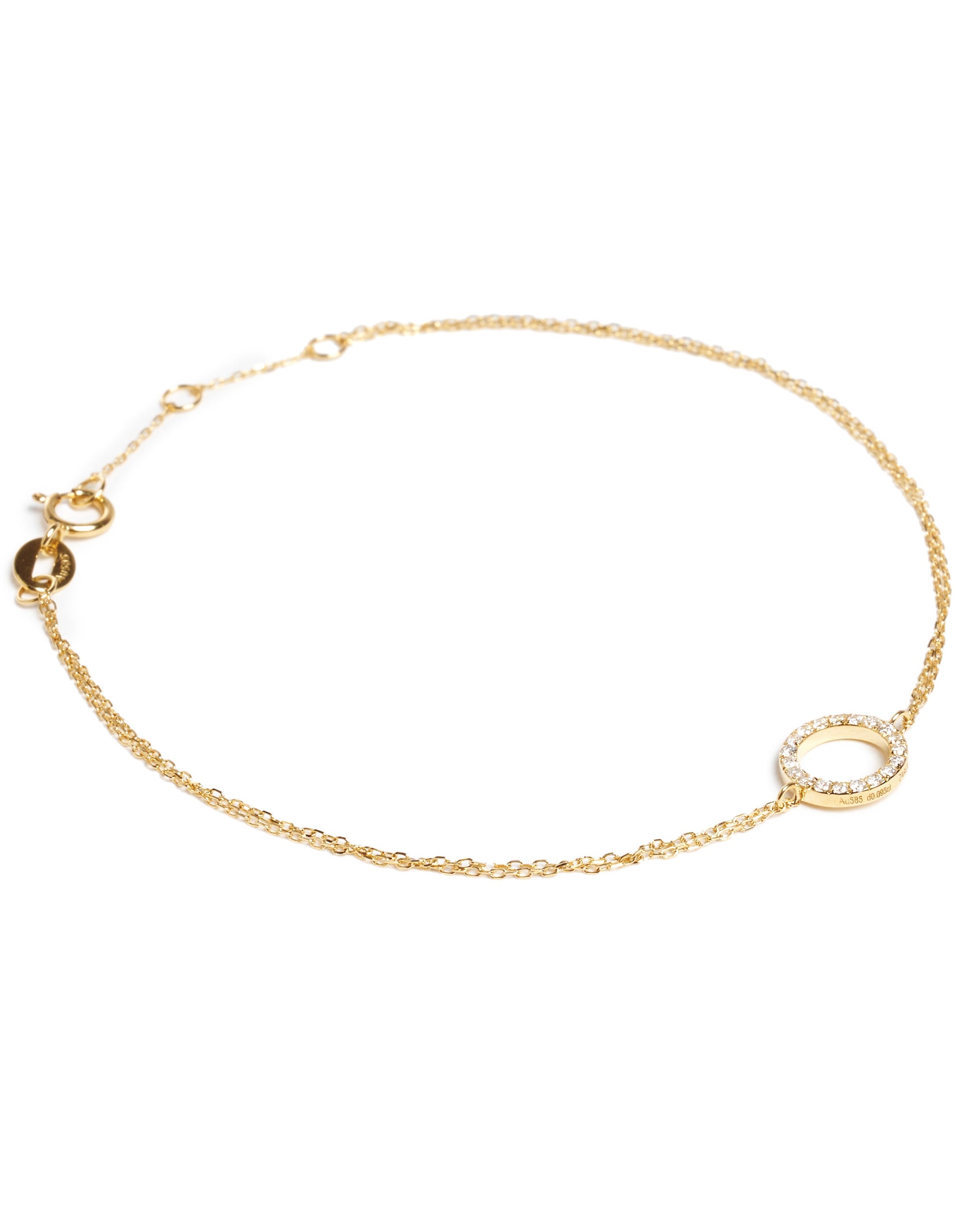 Elegant Gold Circle Bracelet with Pavé Diamonds