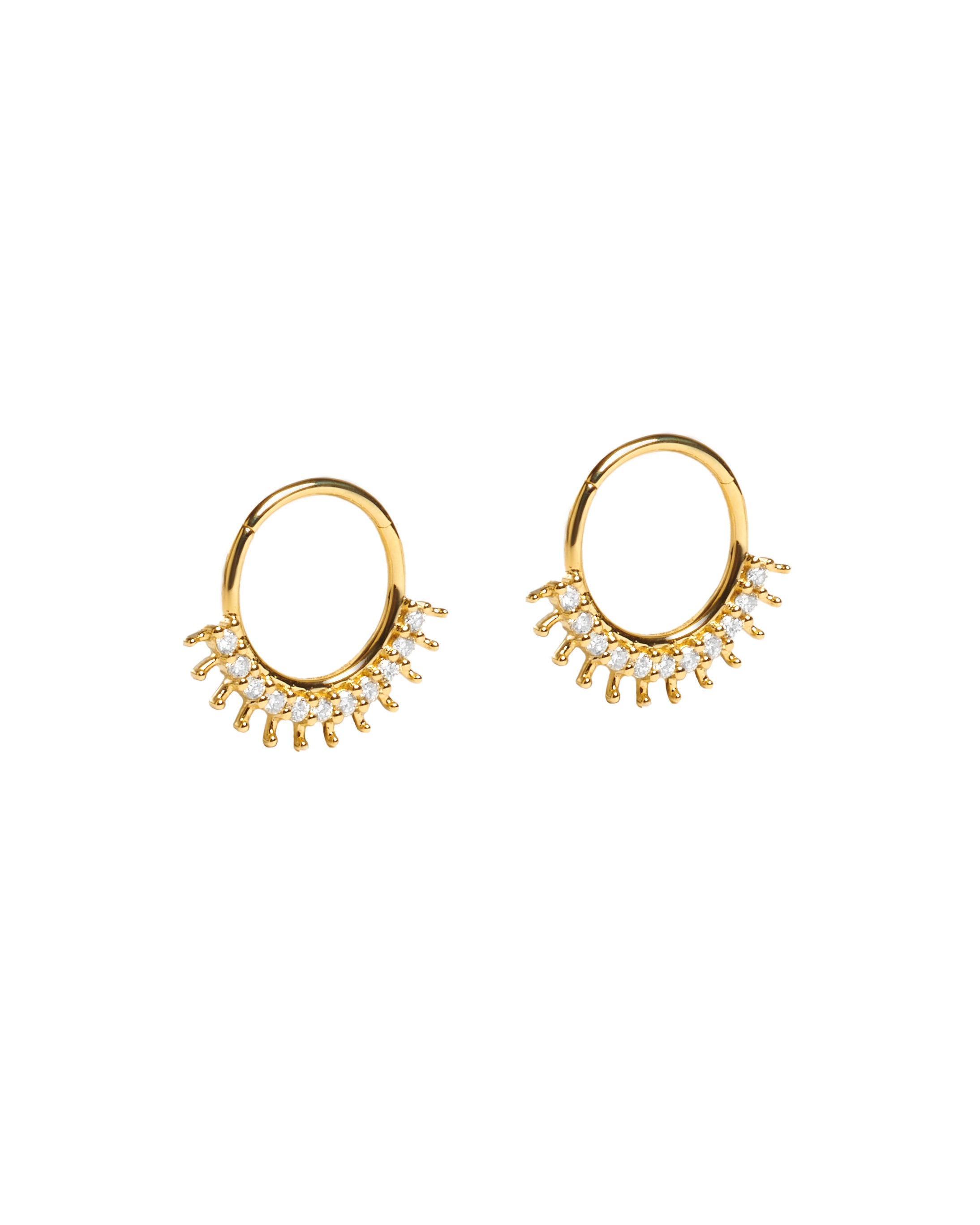 Radiant Sunburst Diamond Hoop Earrings