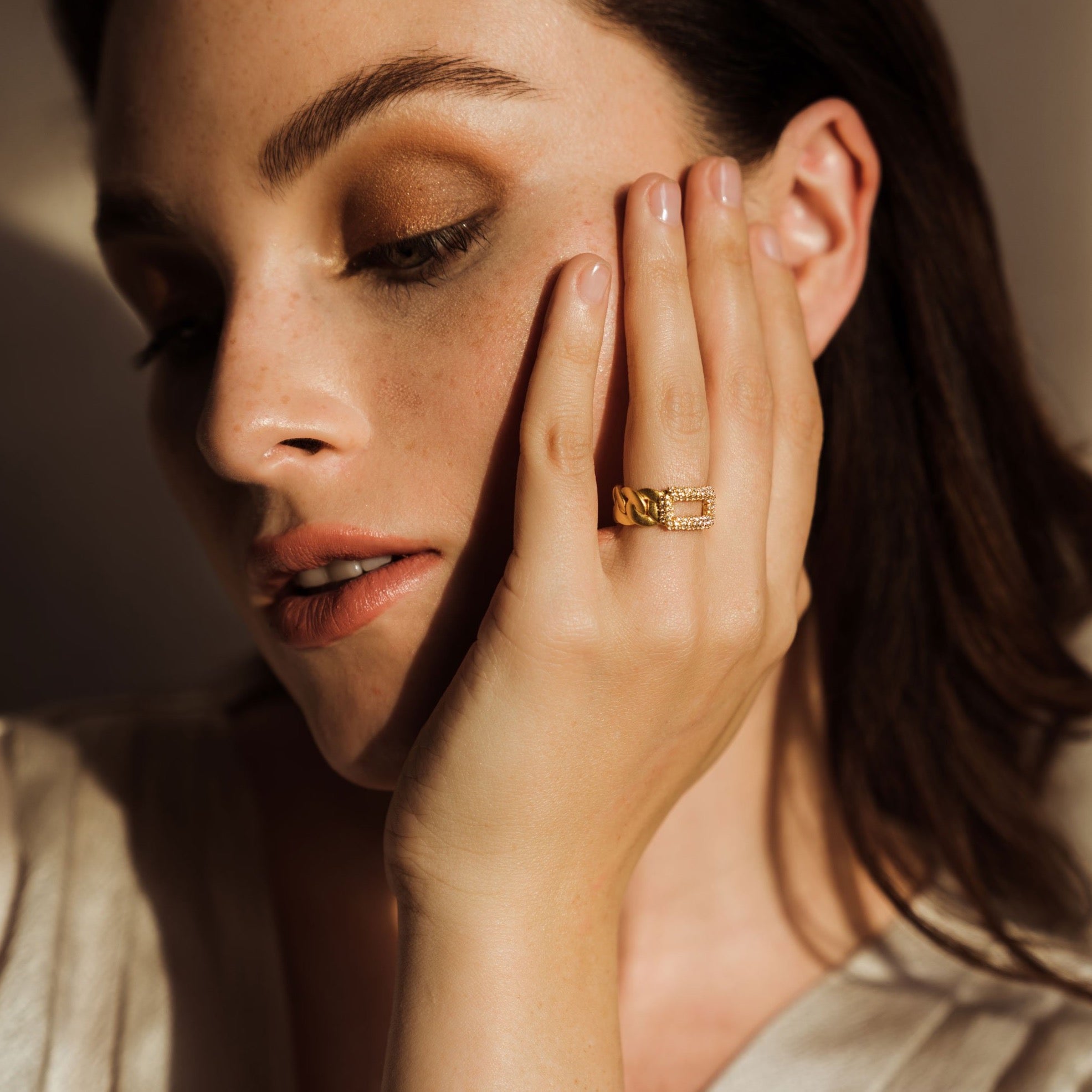 ZARUX - 20k Yellow Gold Vermeil Ring with Cubic Zirconia