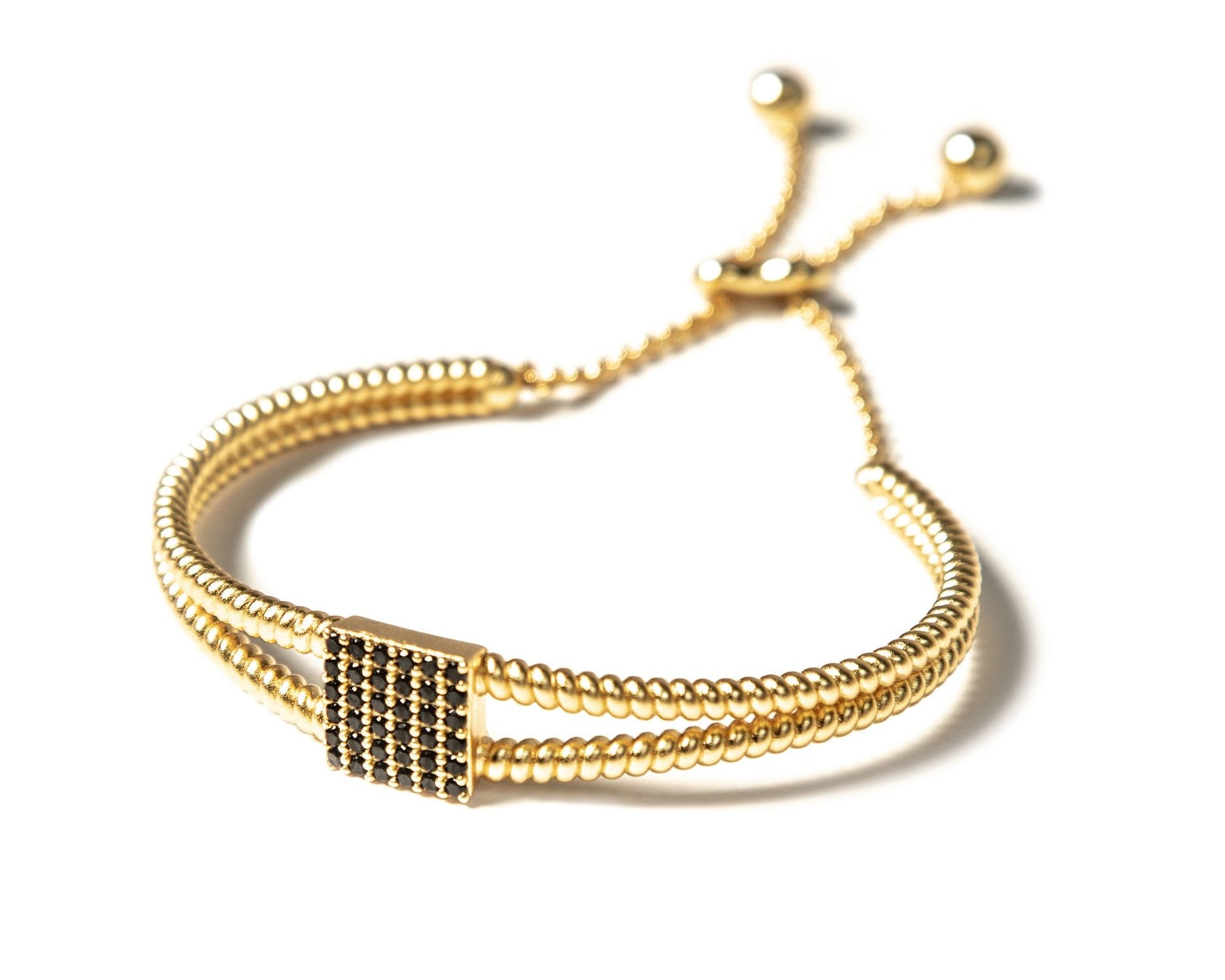 ZARUX 20k gold vermeil bracelet with black onyx