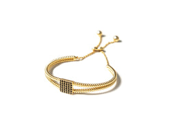 ZARUX 20k gold vermeil bracelet with black onyx