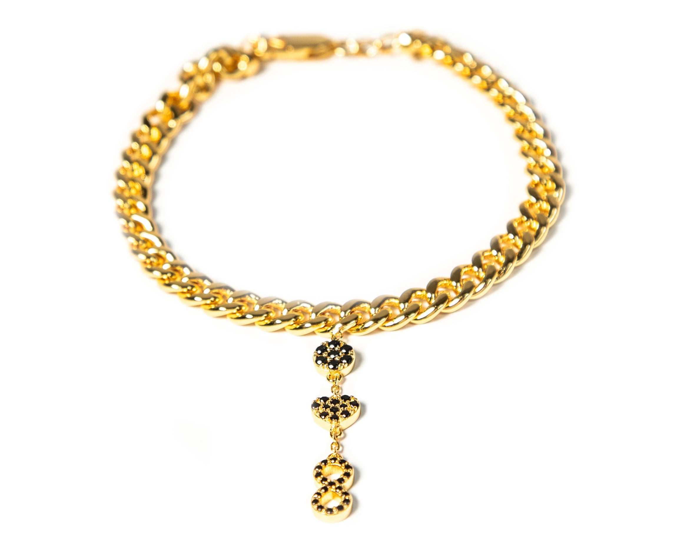 ZARUX- 20k gold vermeil Anklet with black onyx