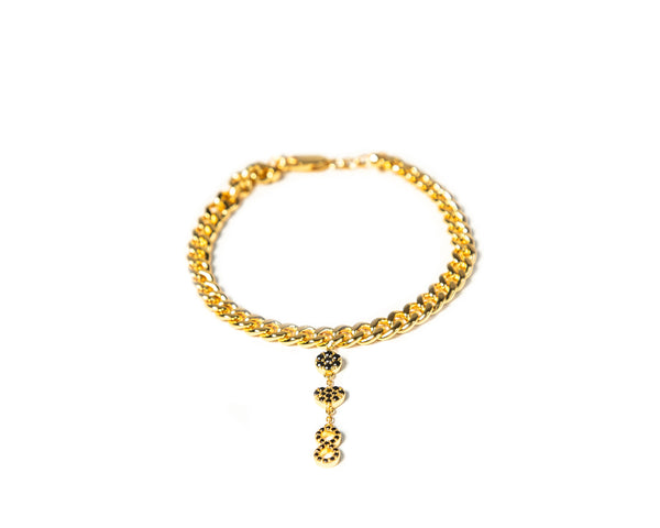 ZARUX- 20k gold vermeil Anklet with black onyx