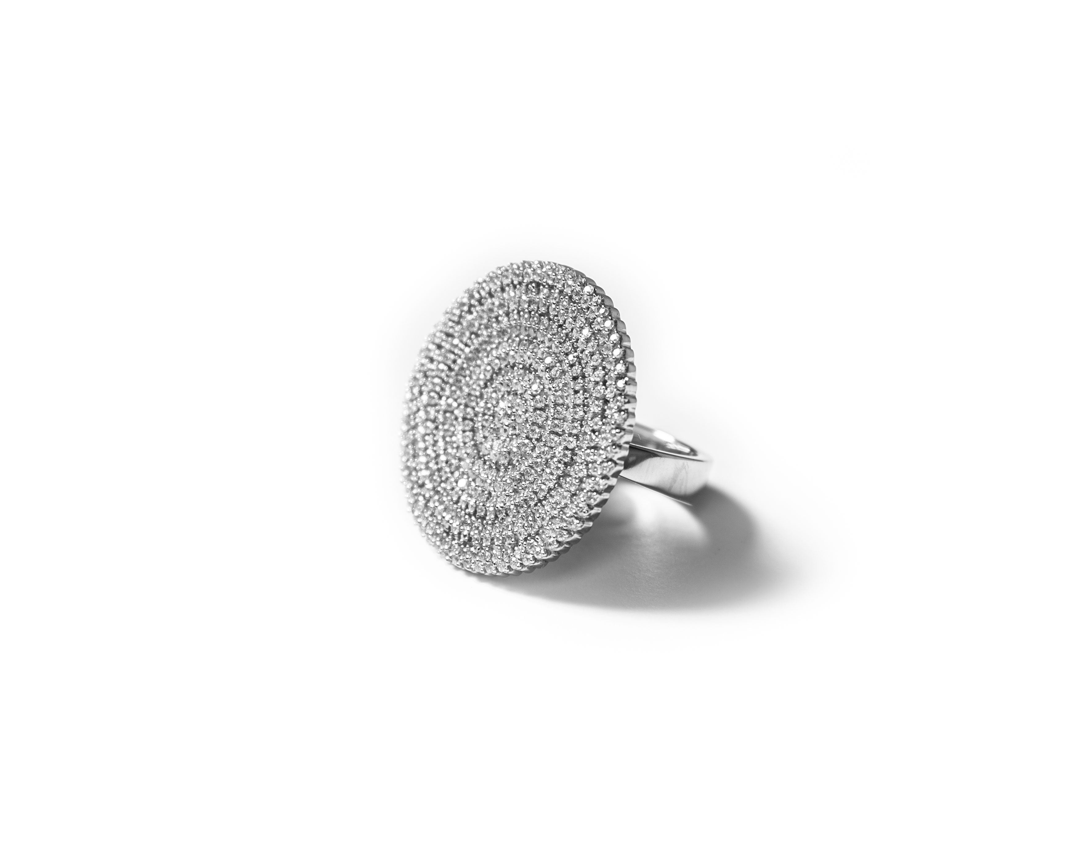 ZARUX - 18k  white Gold vermeil with Moissanite stone ring