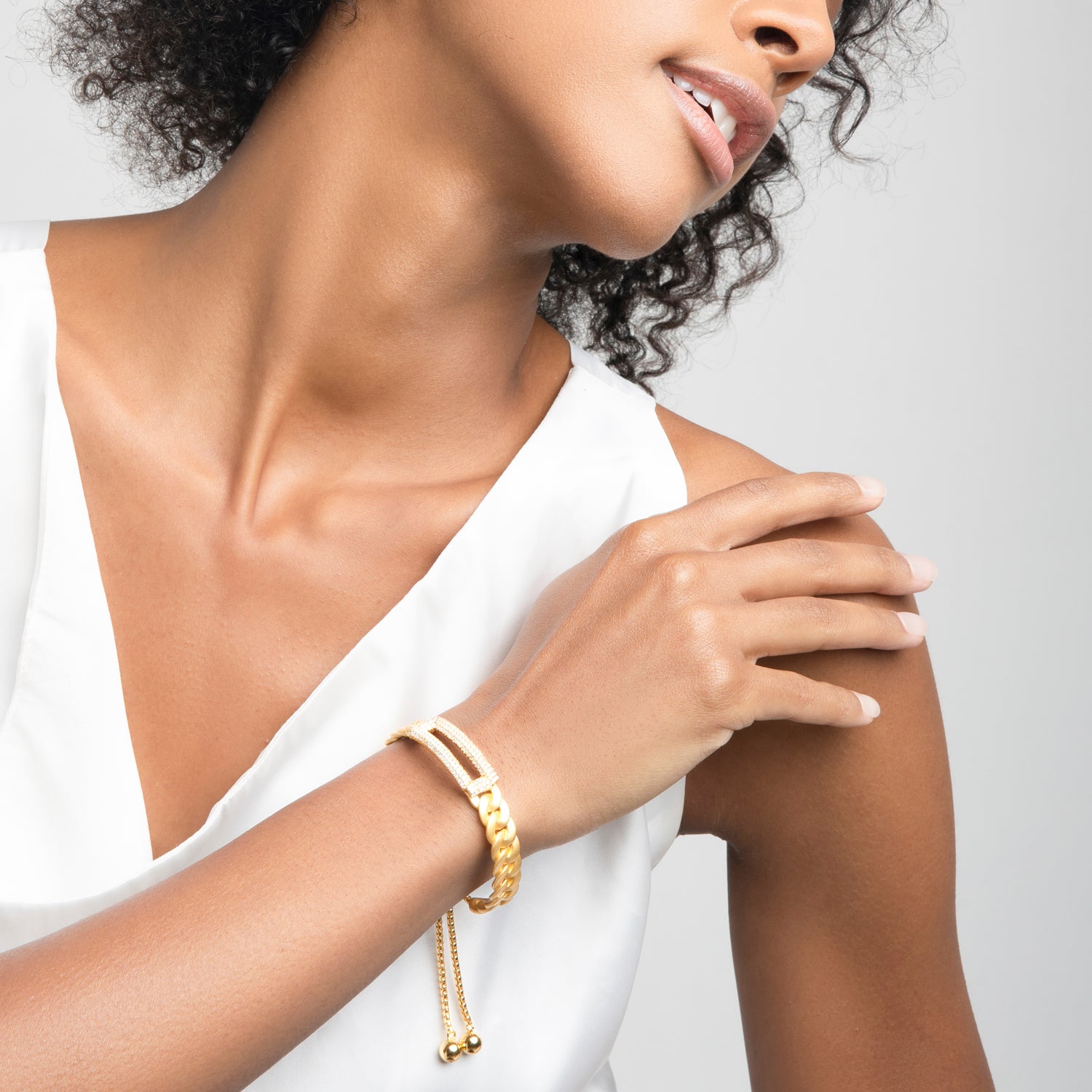 ZARUX - 20k Yellow Gold Vermeil Bracelet with Cubic Zirconia
