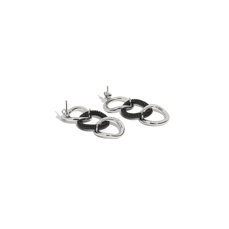 Three Hoops Earrings with Black Onyx