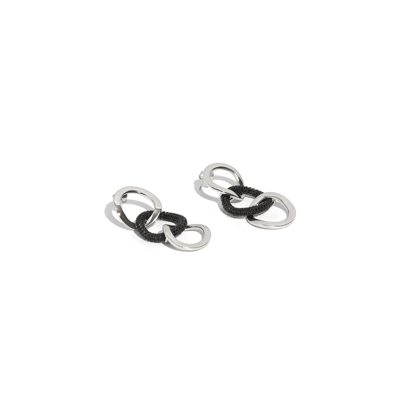 ZARUX - 18k White Gold Vermeil Drop Earrings with Black Onyx