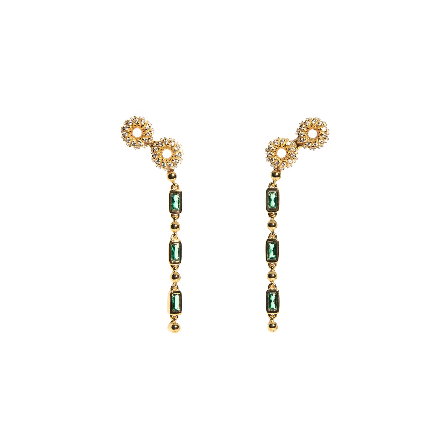 ZARUX - Green Onyx Yellow Gold Vermeil Earrings
