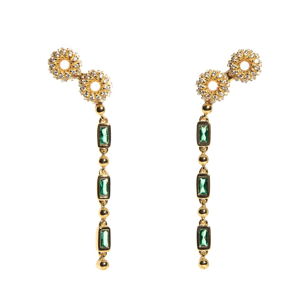 ZARUX - Green Onyx Yellow Gold Vermeil Earrings