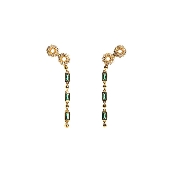 ZARUX - Green Onyx Yellow Gold Vermeil Earrings