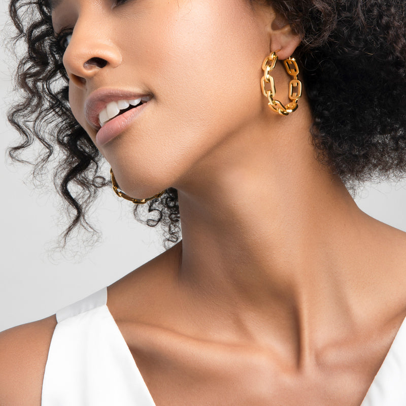 ZARUX - 20k Yellow Gold Vermeil Hoop Earrings