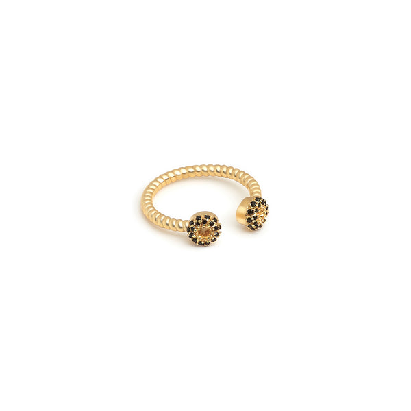 ZARUX - 20k Yellow Gold Vermeil Ring with Black Onyx