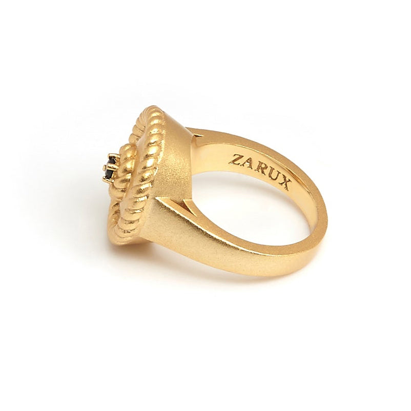 ZARUX - 20k Yellow Gold Vermeil Ring with Black Onyx