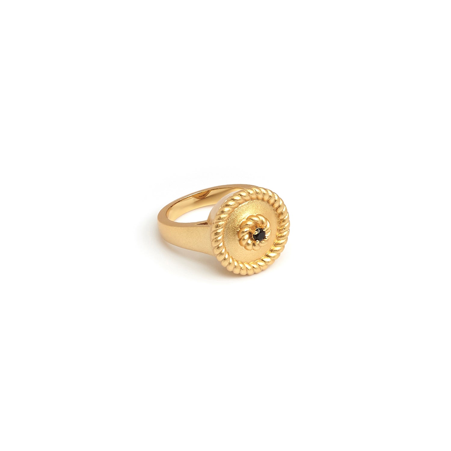 ZARUX - 20k Yellow Gold Vermeil Ring with Black Onyx