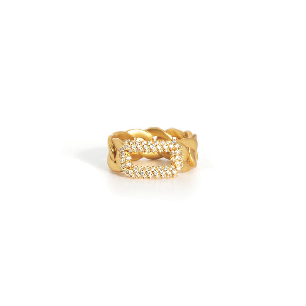ZARUX - 20k Yellow Gold Vermeil Ring with Cubic Zirconia