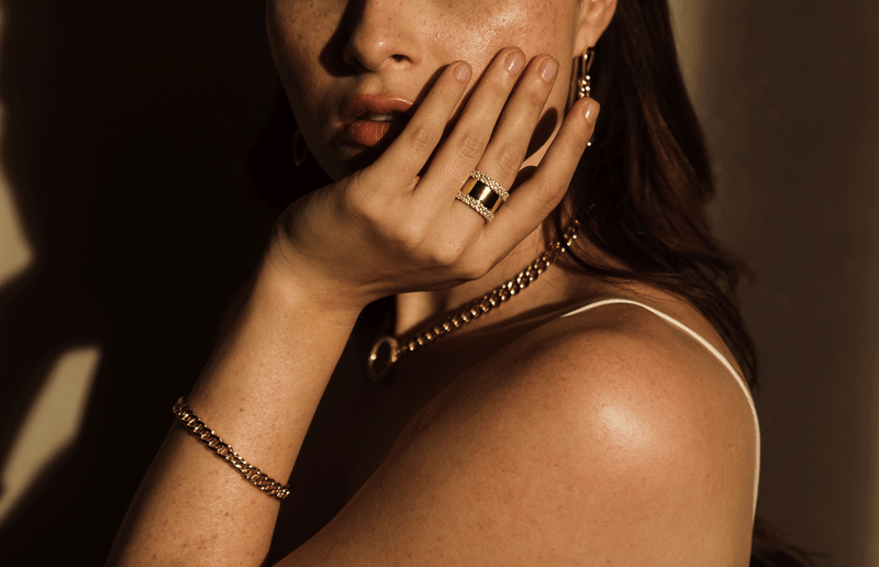 Side Braid with Stone Ring